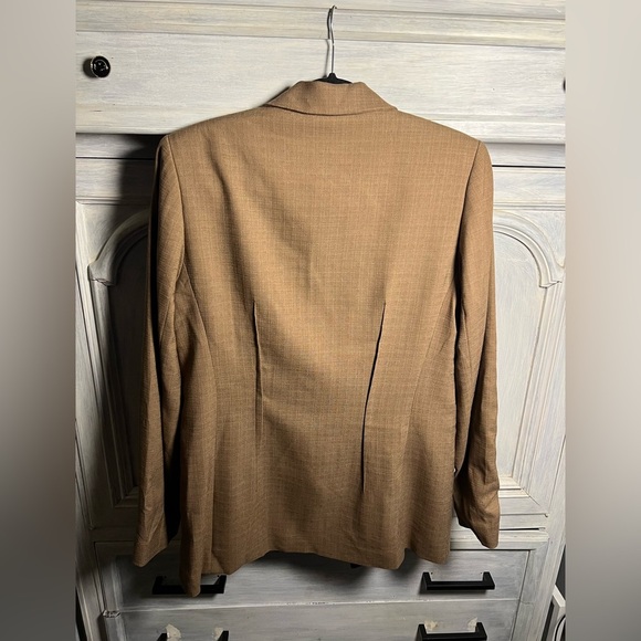 Elie Tahari Textured Brown Single Button Long Line‎ Blazer Career Classic - Picture 8 of 8
